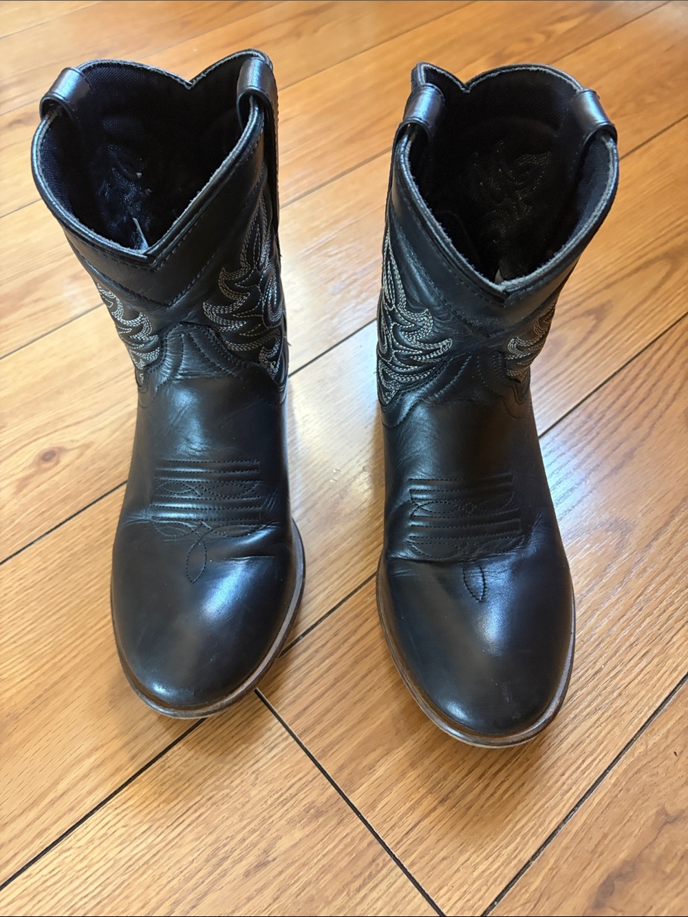 Dingo Black Leather Embroidered Ankle Boots Size 7 - Picture 2 of 8